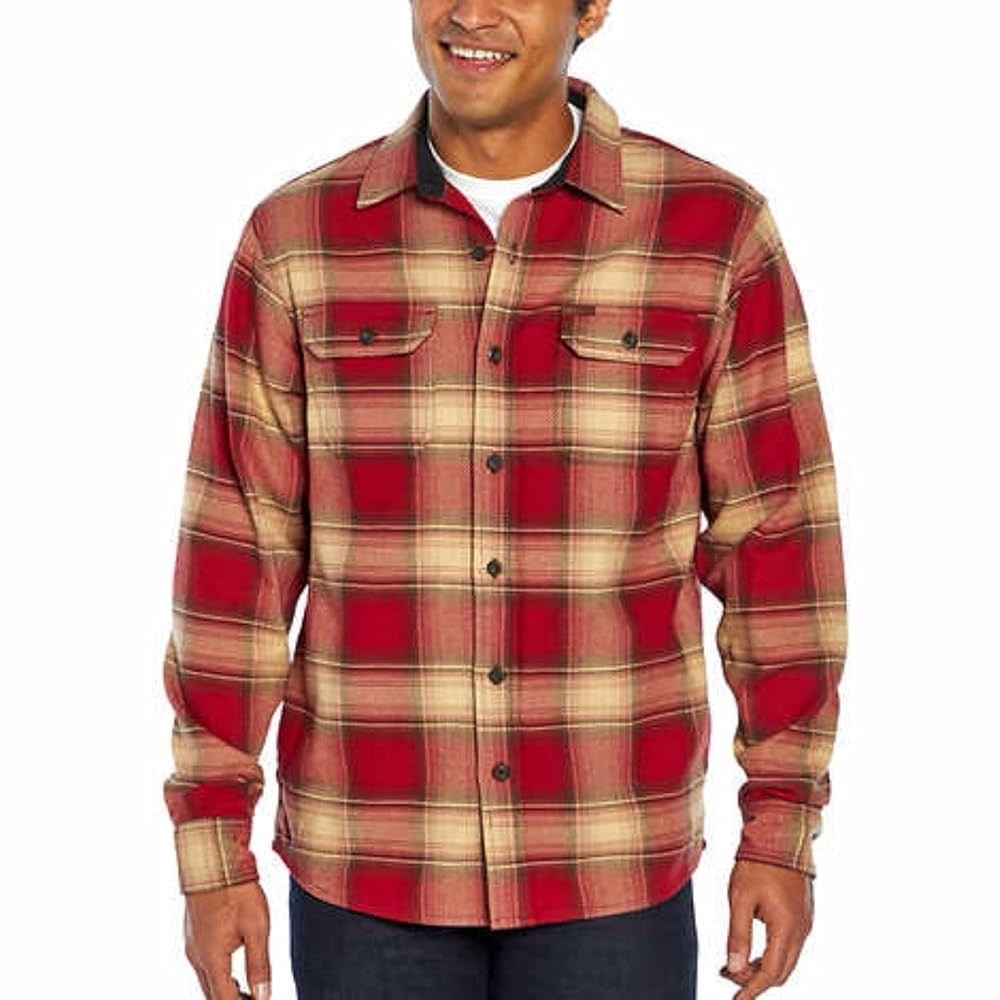 New Orvis Mens Big Bear Heavy Weight Double Brushed Flannel Shirt Jacket Sz M